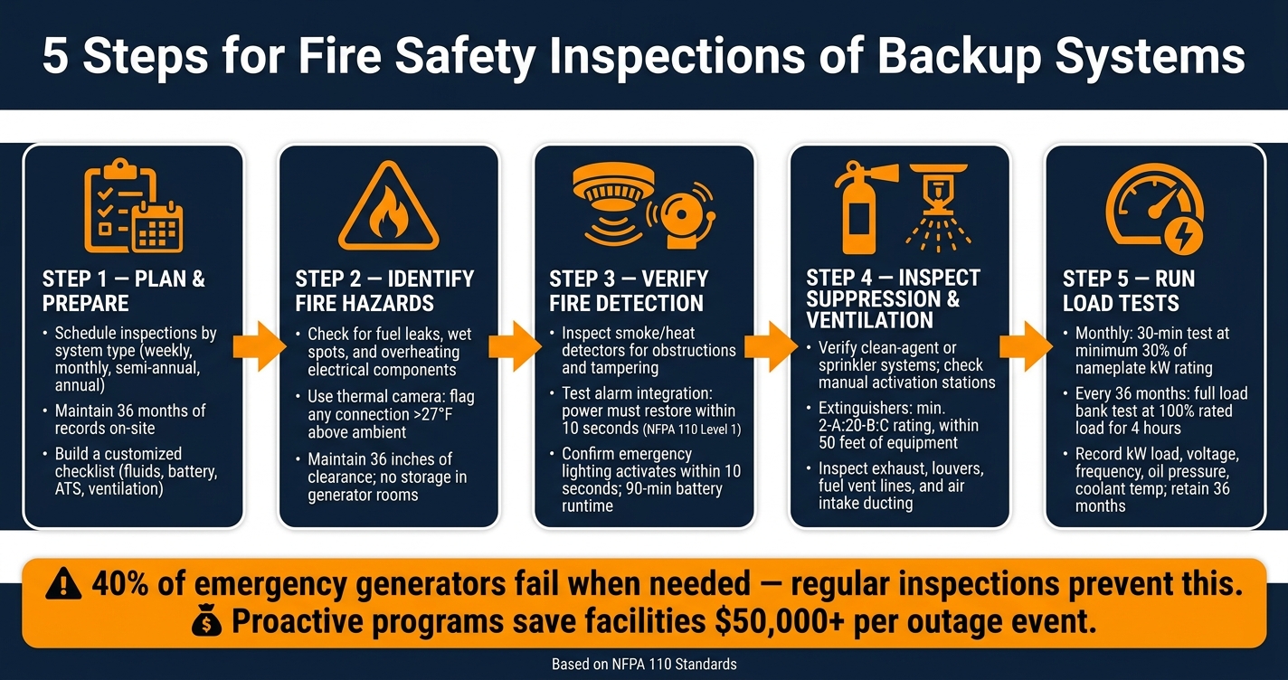 5-Step Fire Safety Inspection Checklist for Backup Power Systems