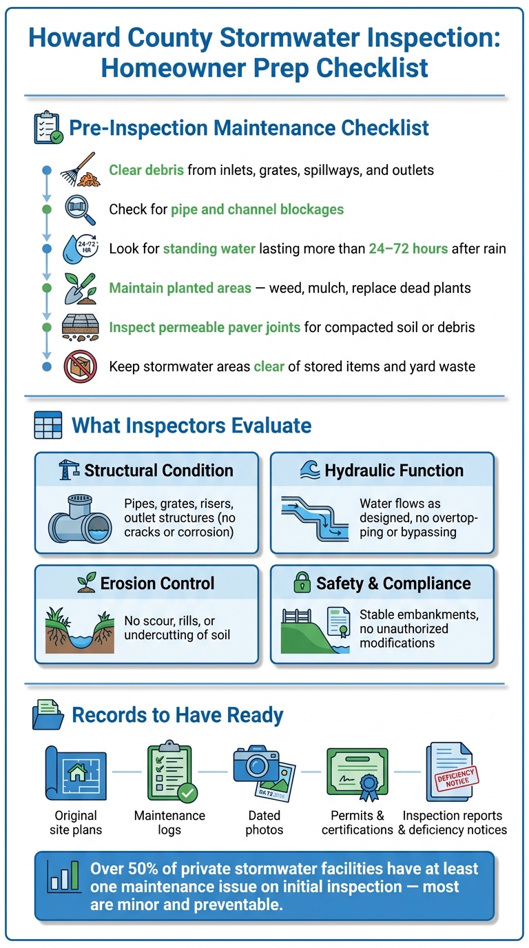 Howard County Stormwater Inspection: Homeowner Prep Checklist