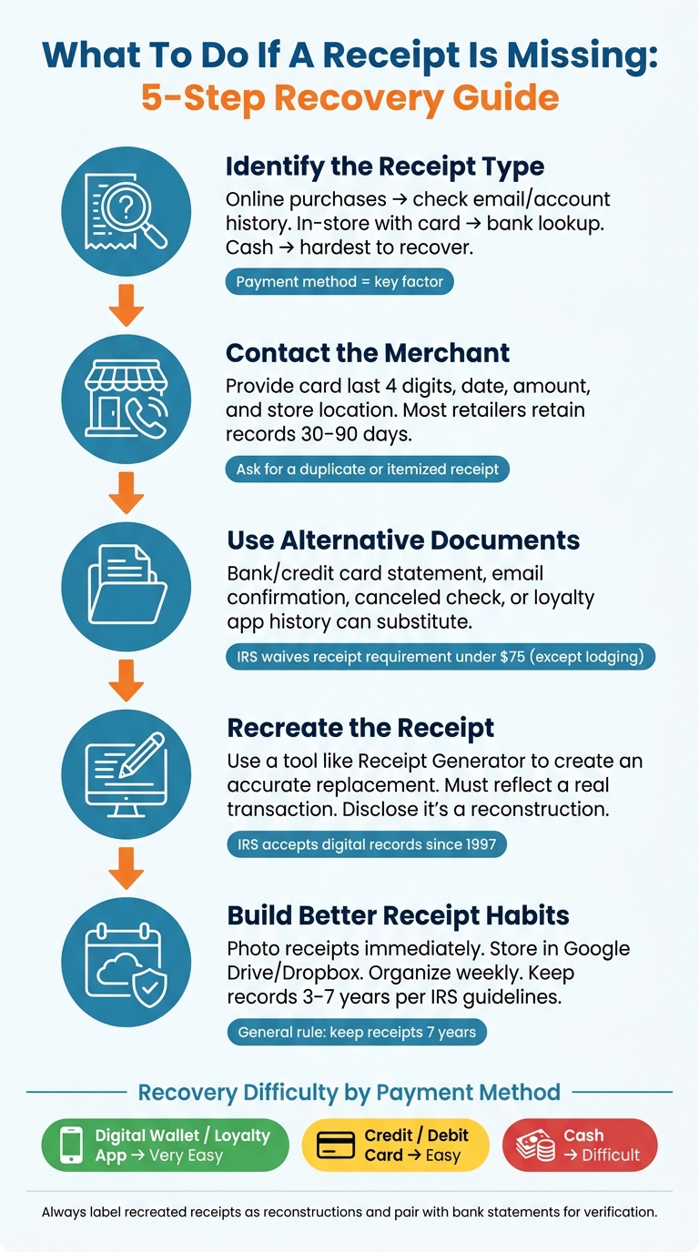 How to Recover a Missing Receipt: 5-Step Guide