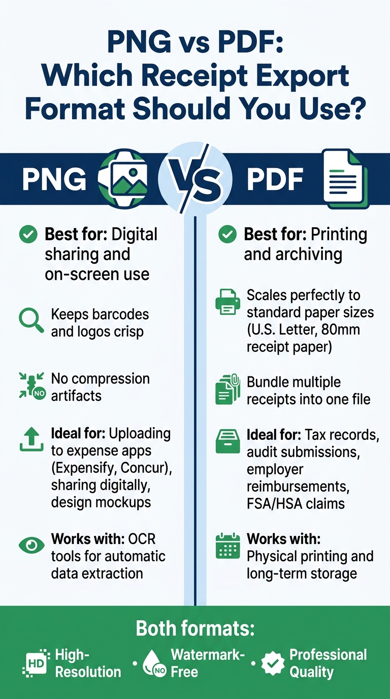PNG vs PDF: Which Receipt Export Format Should You Use?