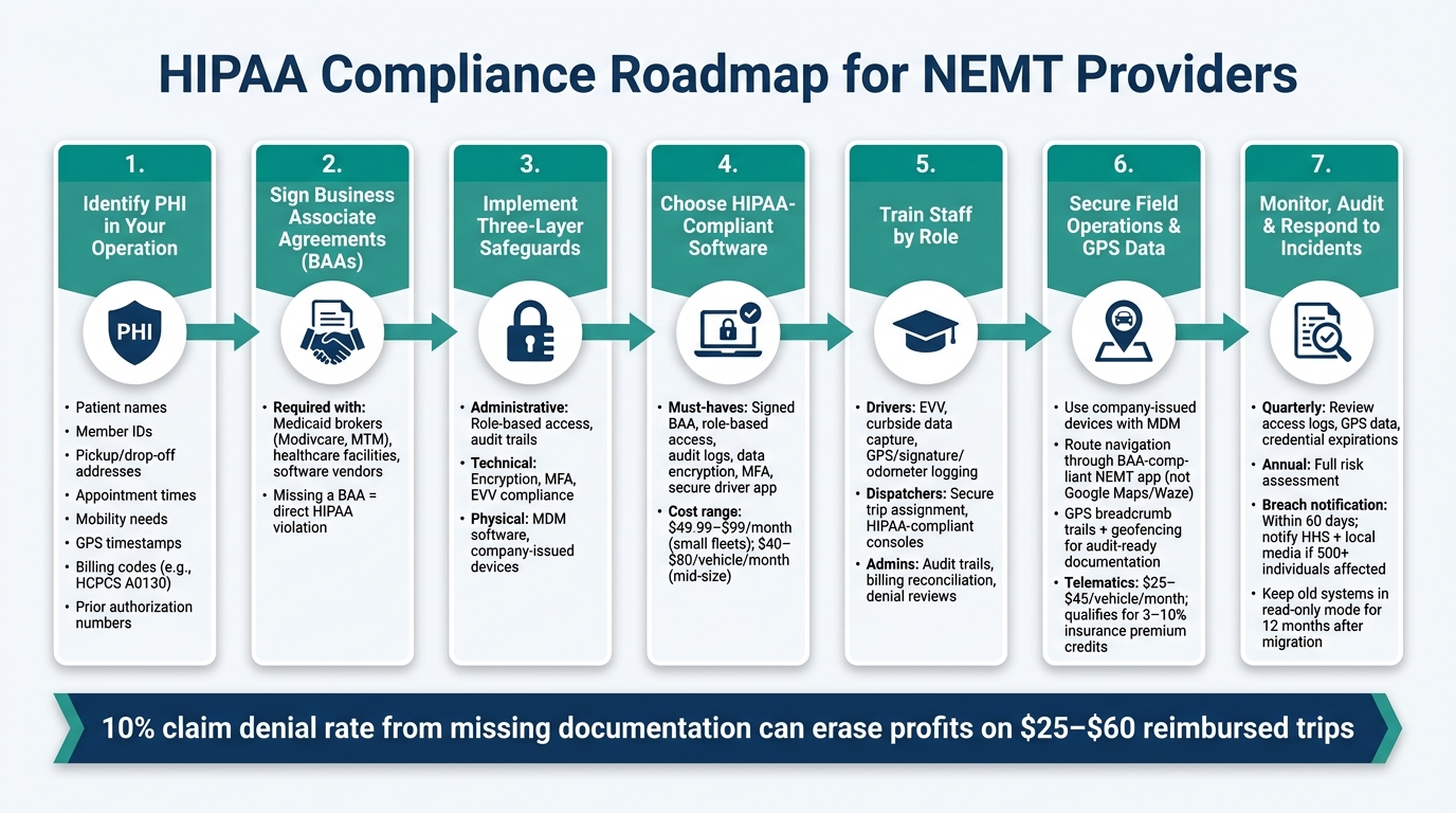 HIPAA Compliance Roadmap for NEMT Providers