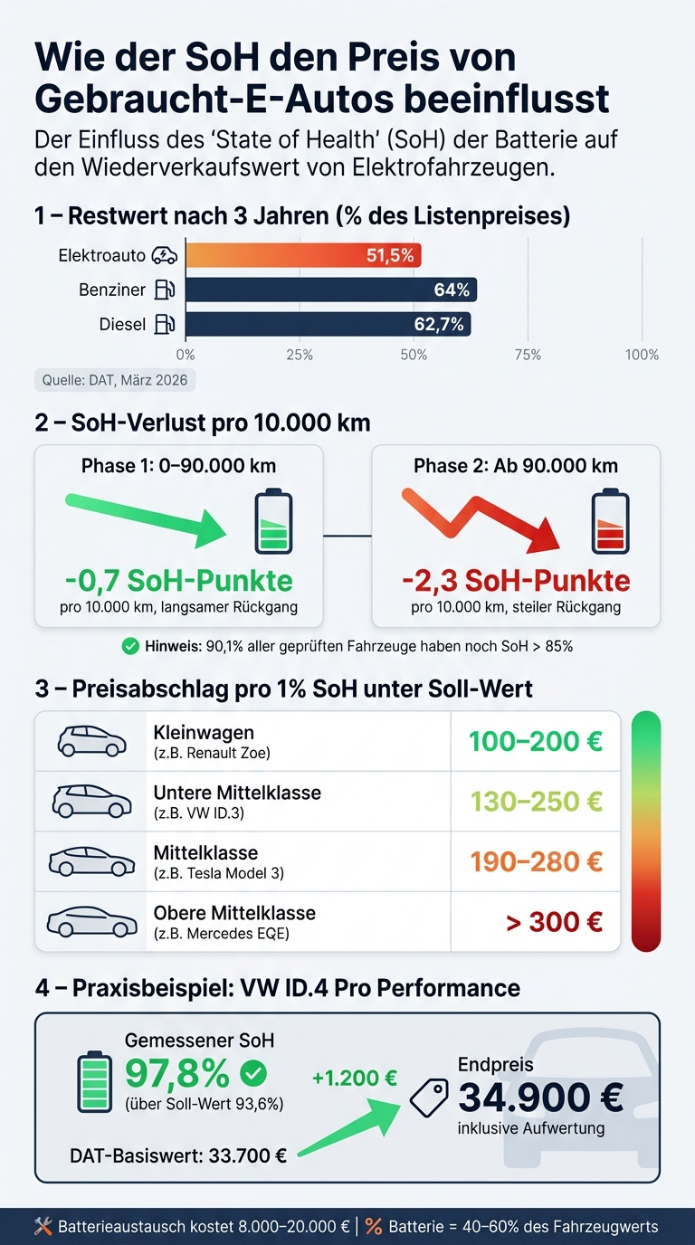Batteriezustand & Restwert: Wie der SoH den E-Auto-Preis beeinflusst