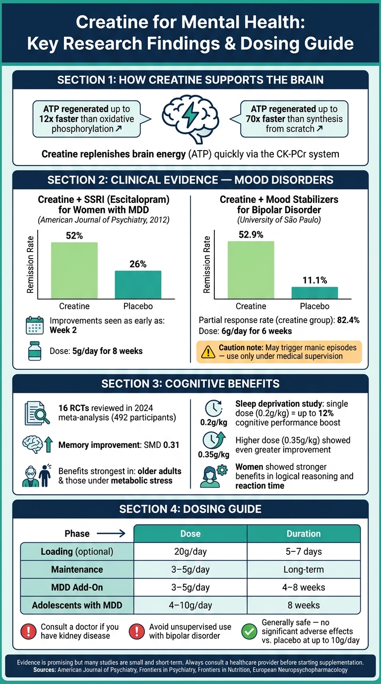 Creatine for Mental Health: Key Research Findings & Dosing Guide