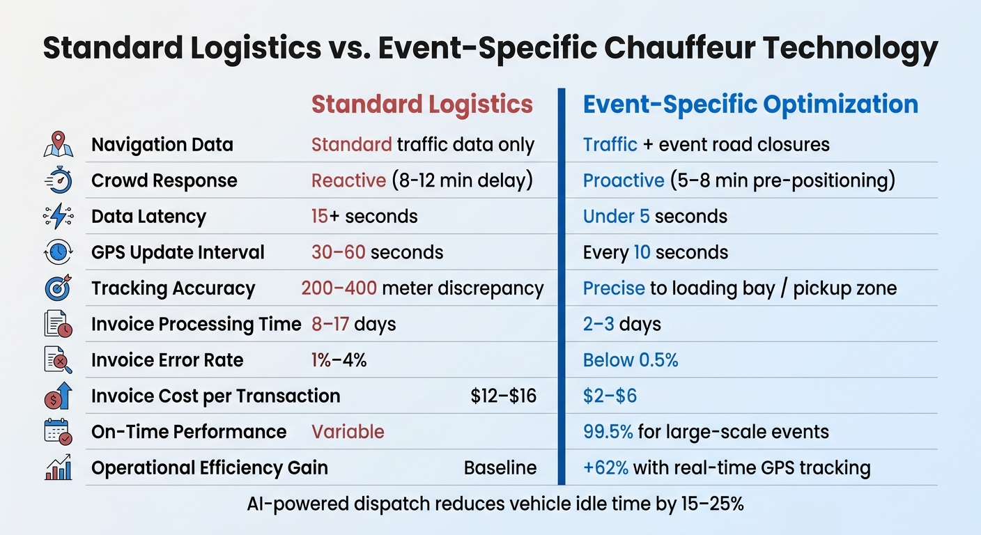 Standard vs. Event-Optimized Chauffeur Tech: Key Performance Metrics