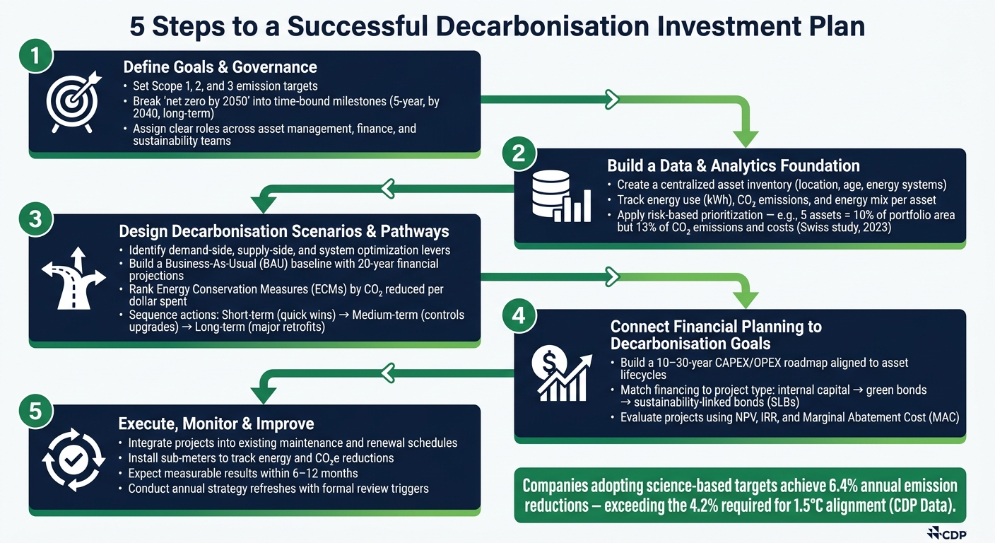 Plan de inversión en descarbonización en 5 fases: De los objetivos a los resultados