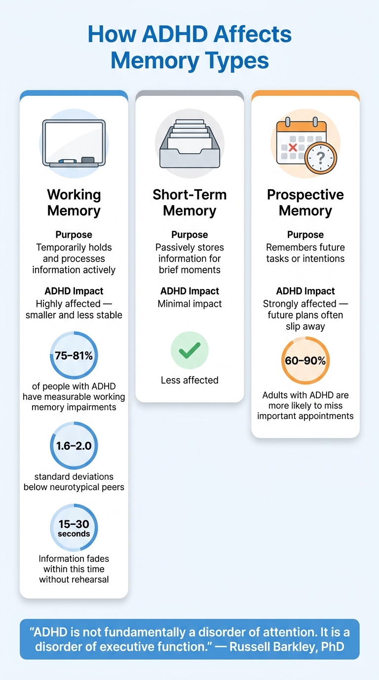 How ADHD Affects Memory: Working vs. Short-Term vs. Prospective Memory