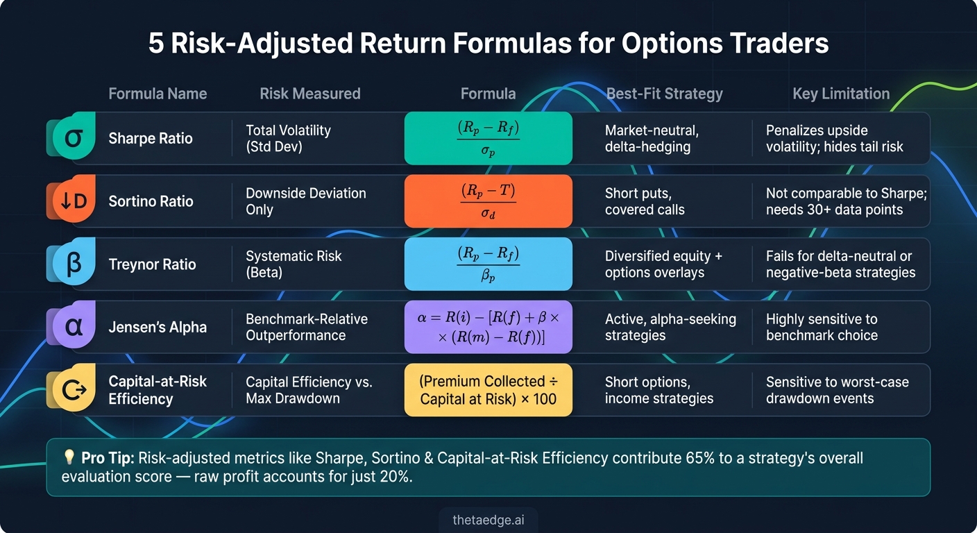 5 Risk-Adjusted Return Formulas for Options Traders Compared