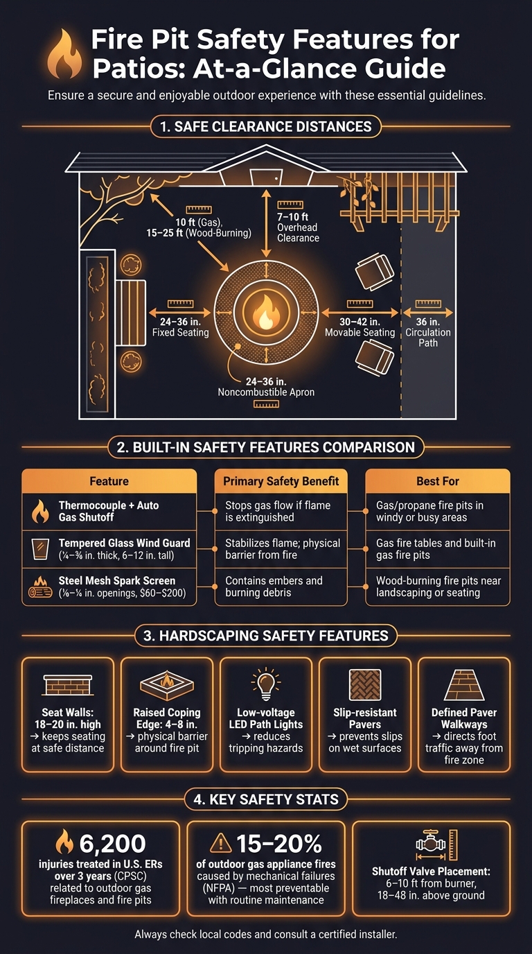 Fire Pit Safety Features: Clearances, Materials & Built-In Safeguards
