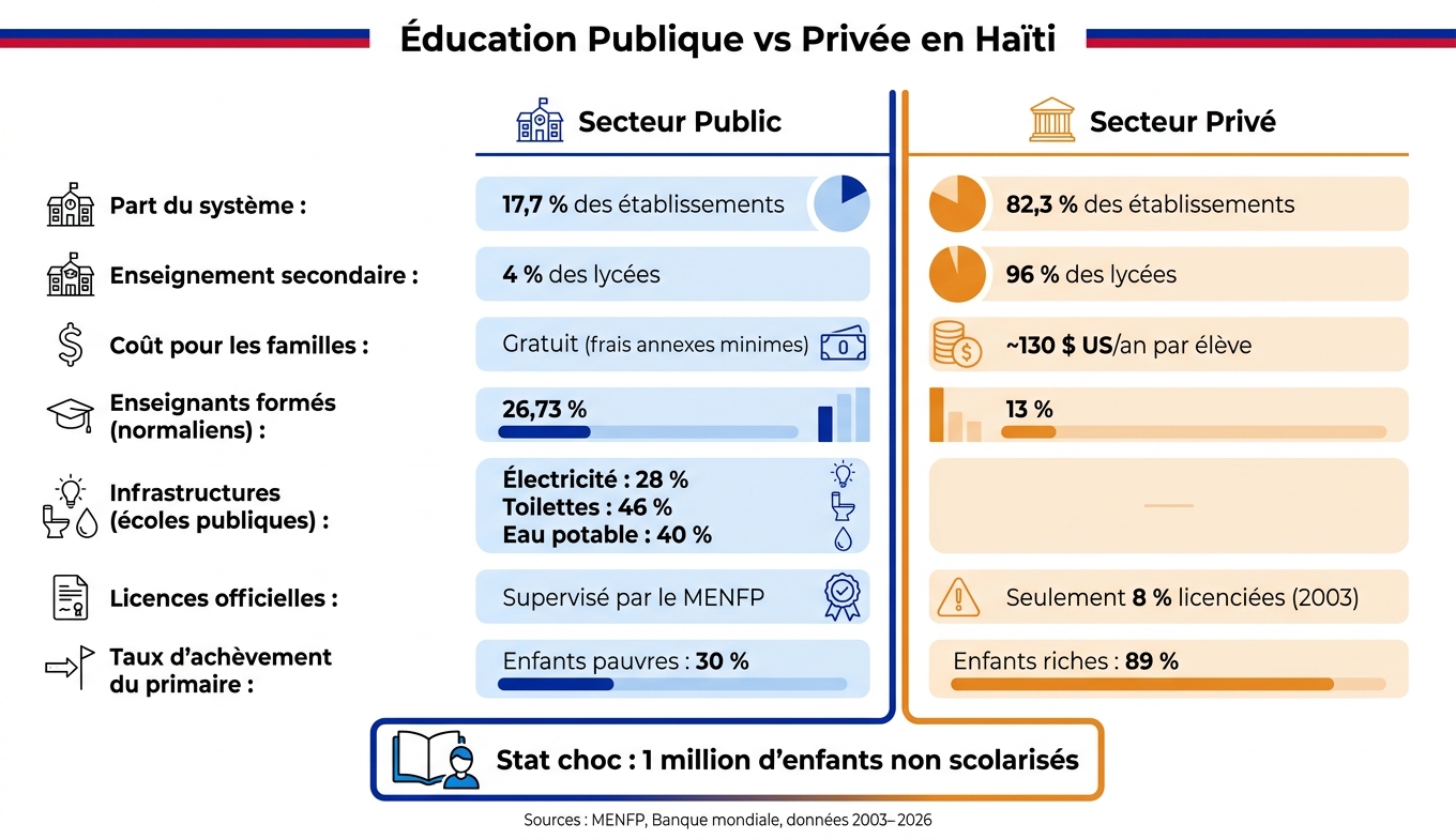 Éducation Publique vs Privée en Haïti : Comparaison Chiffrée