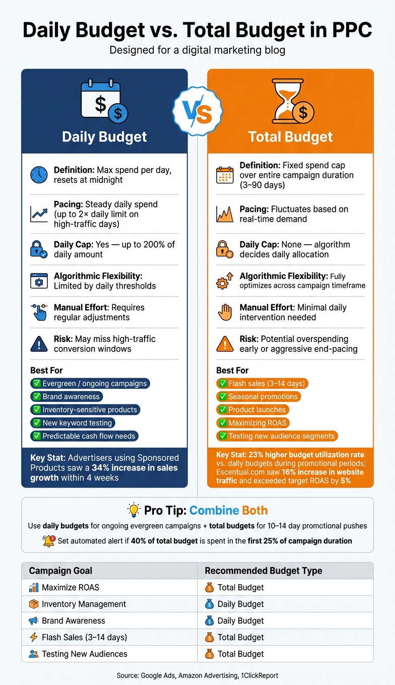 Daily Budget vs. Total Budget in PPC: Side-by-Side Comparison