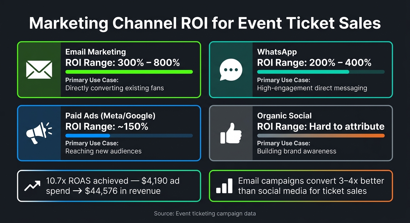 Marketing Channel ROI for Event Ticket Sales