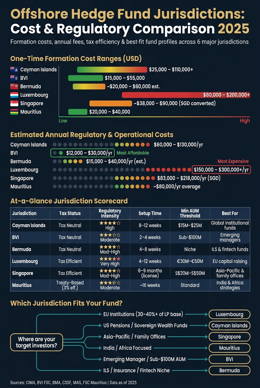 Offshore Hedge Fund Jurisdictions: Cost & Regulatory Comparison 2025