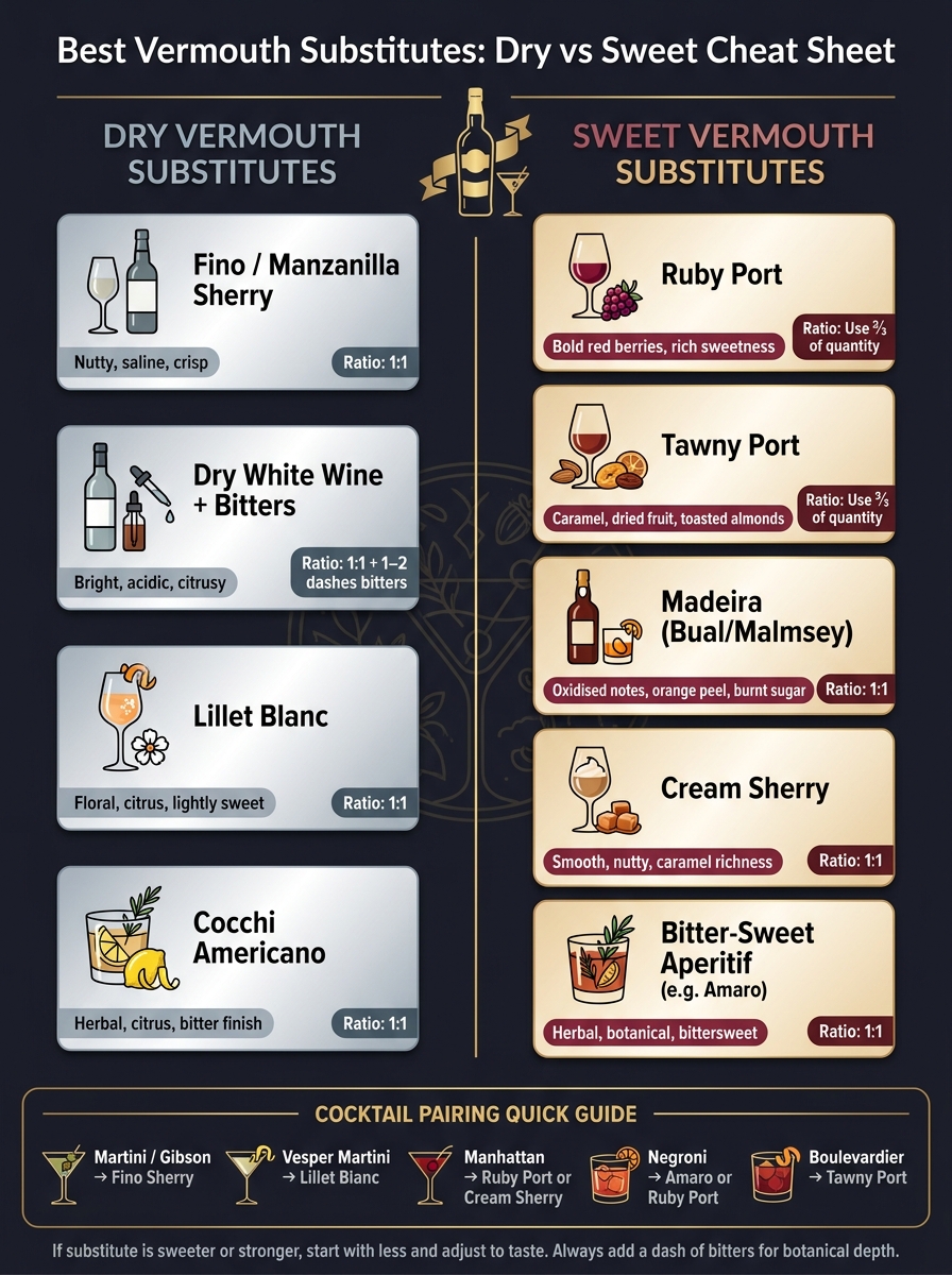 Best Vermouth Substitutes: Dry vs Sweet Cheat Sheet