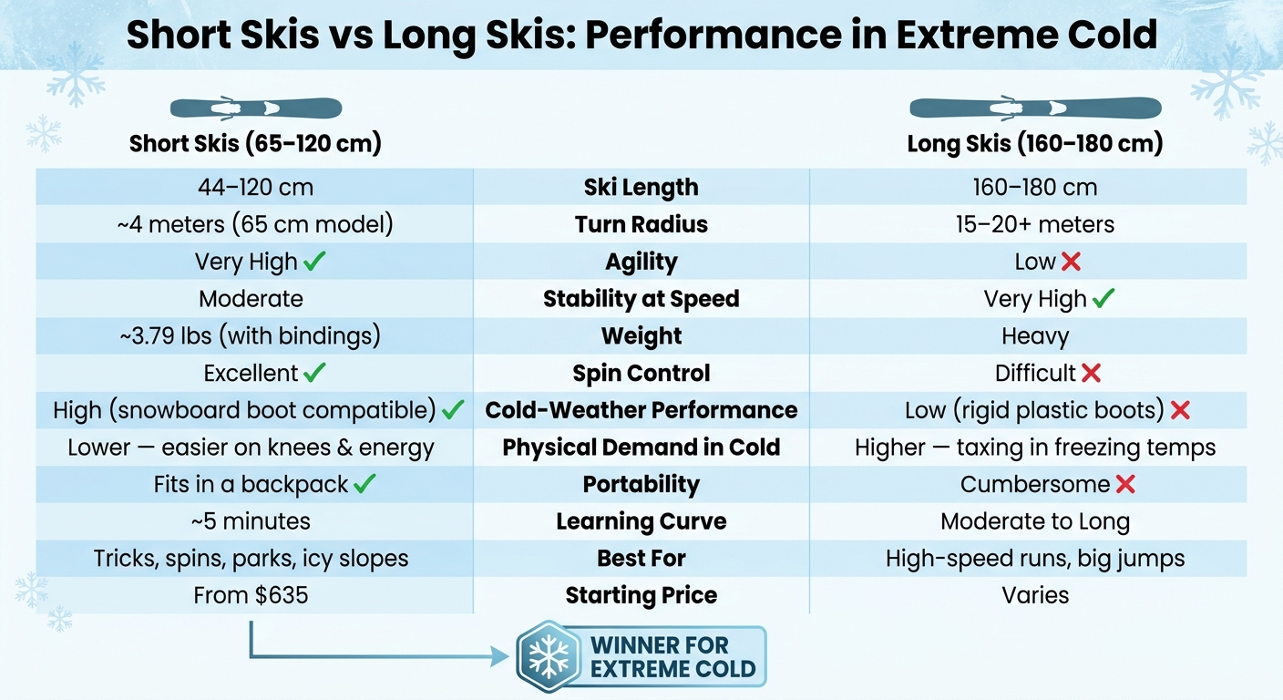 Short Skis vs Long Skis: Performance in Extreme Cold