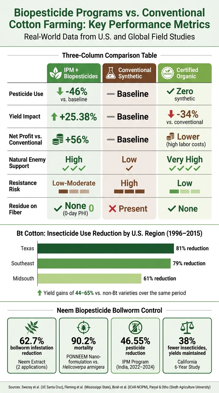 Biopesticide vs. Conventional Cotton Farming: Key Performance Metrics