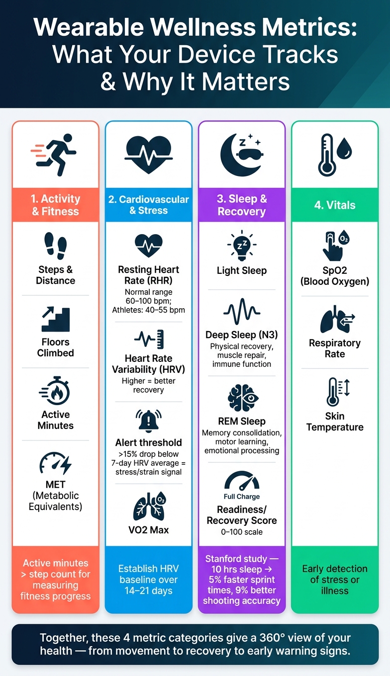 Wearable Wellness Metrics: What Your Device Tracks & Why It Matters