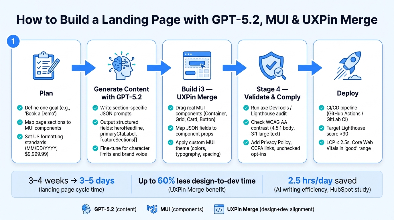How to Build a Landing Page with GPT-5.2, MUI & UXPin Merge