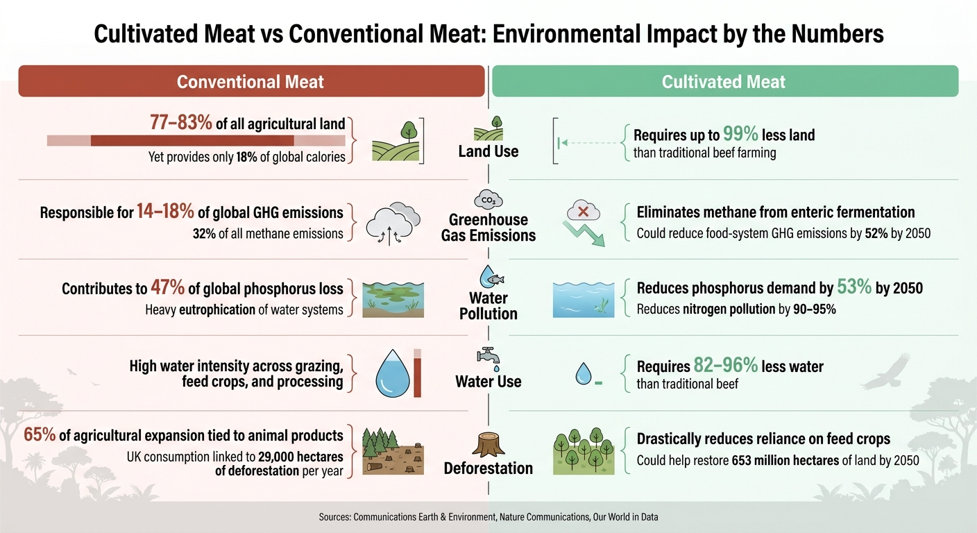 Cultivated Meat vs Conventional Meat: Environmental Impact by the Numbers