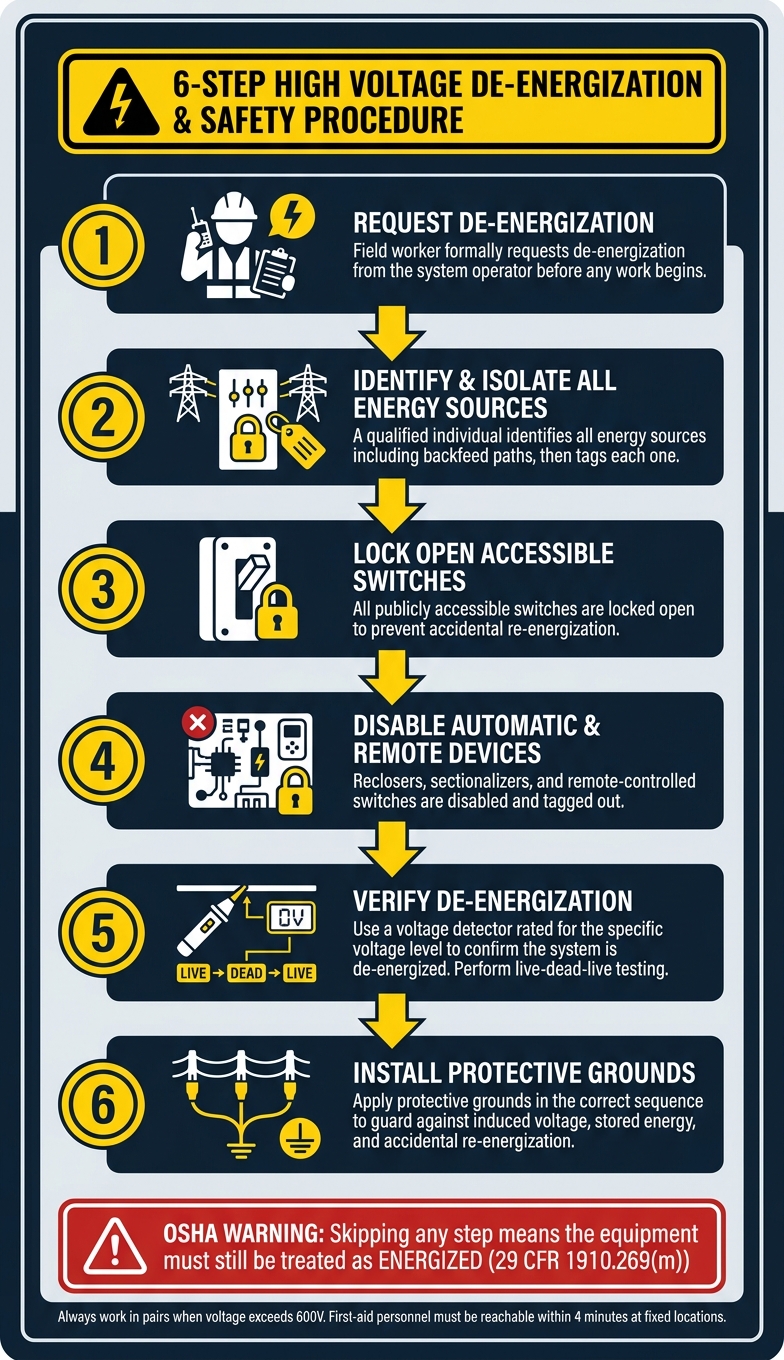 6-Step High Voltage De-Energization & Safety Procedure