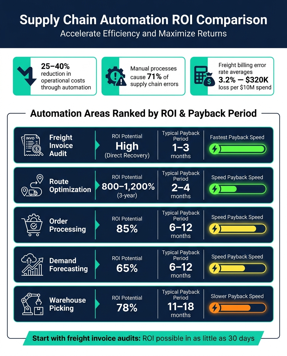 Supply Chain Automation ROI: Payback Periods & Cost Savings by Area