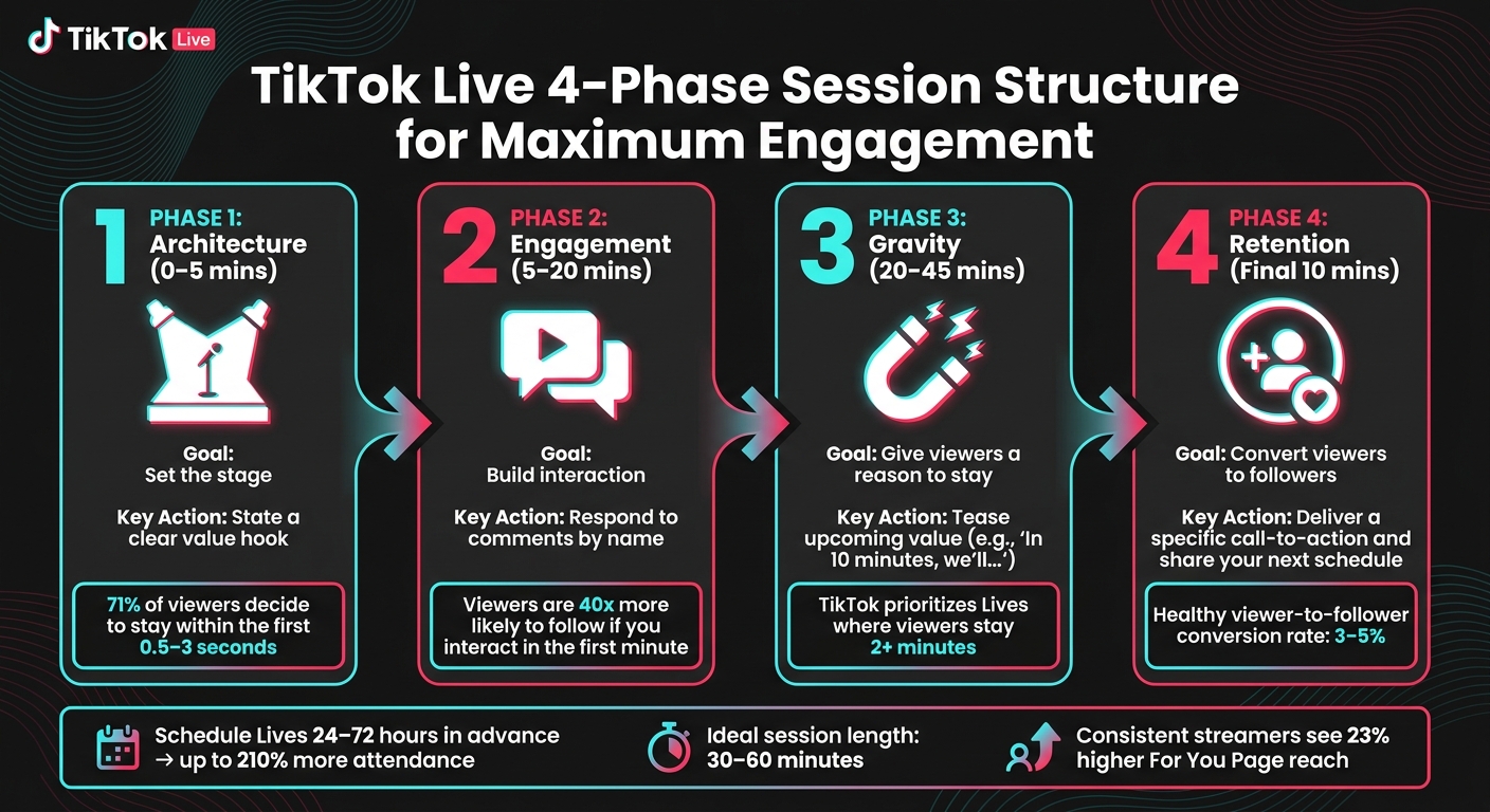 TikTok Live 4-Phase Session Structure for Maximum Engagement