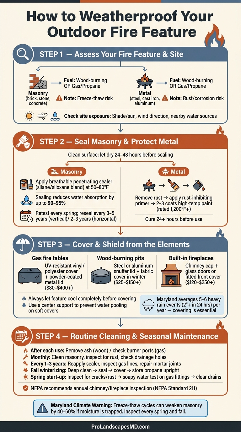 How to Weatherproof Outdoor Fire Features: Step-by-Step Guide
