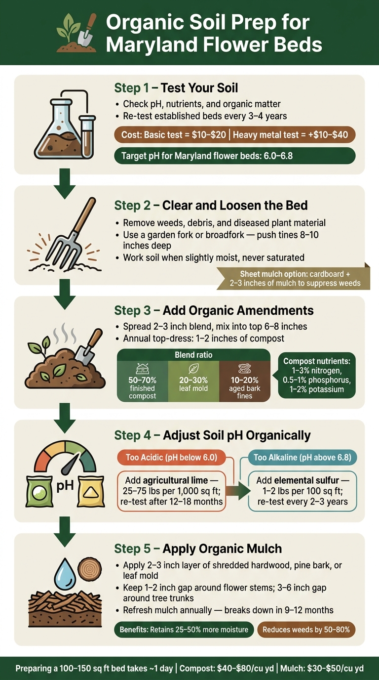 Organic Soil Prep for Maryland Flower Beds: Step-by-Step Guide