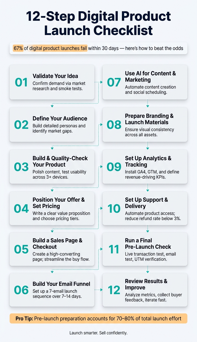 12-Step Digital Product Launch Checklist