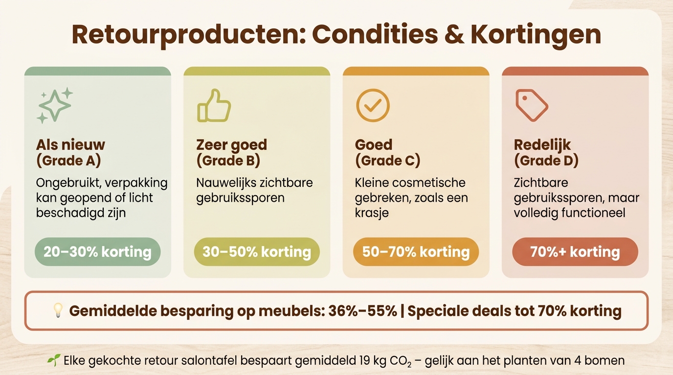 Retourproducten Condities & Kortingen: Grade A t/m D