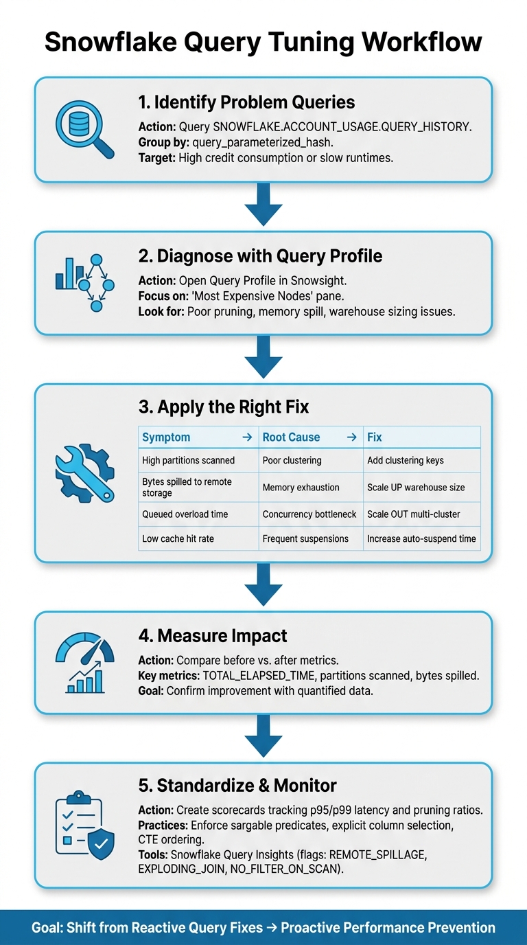 Snowflake Query Tuning Workflow: Step-by-Step Optimization Process