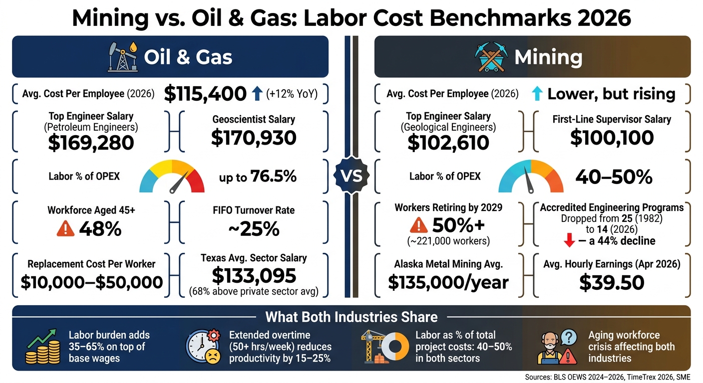 Mining vs. Oil & Gas: Labor Cost Benchmarks 2026