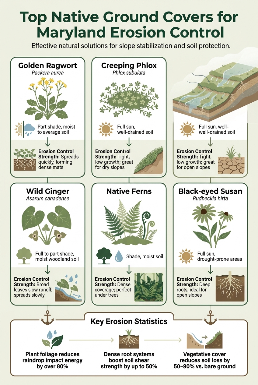 Top Native Ground Covers for Maryland Erosion Control