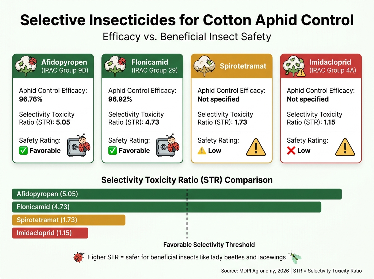 Selective Insecticides for Cotton Aphid Control: Efficacy & Safety Compared