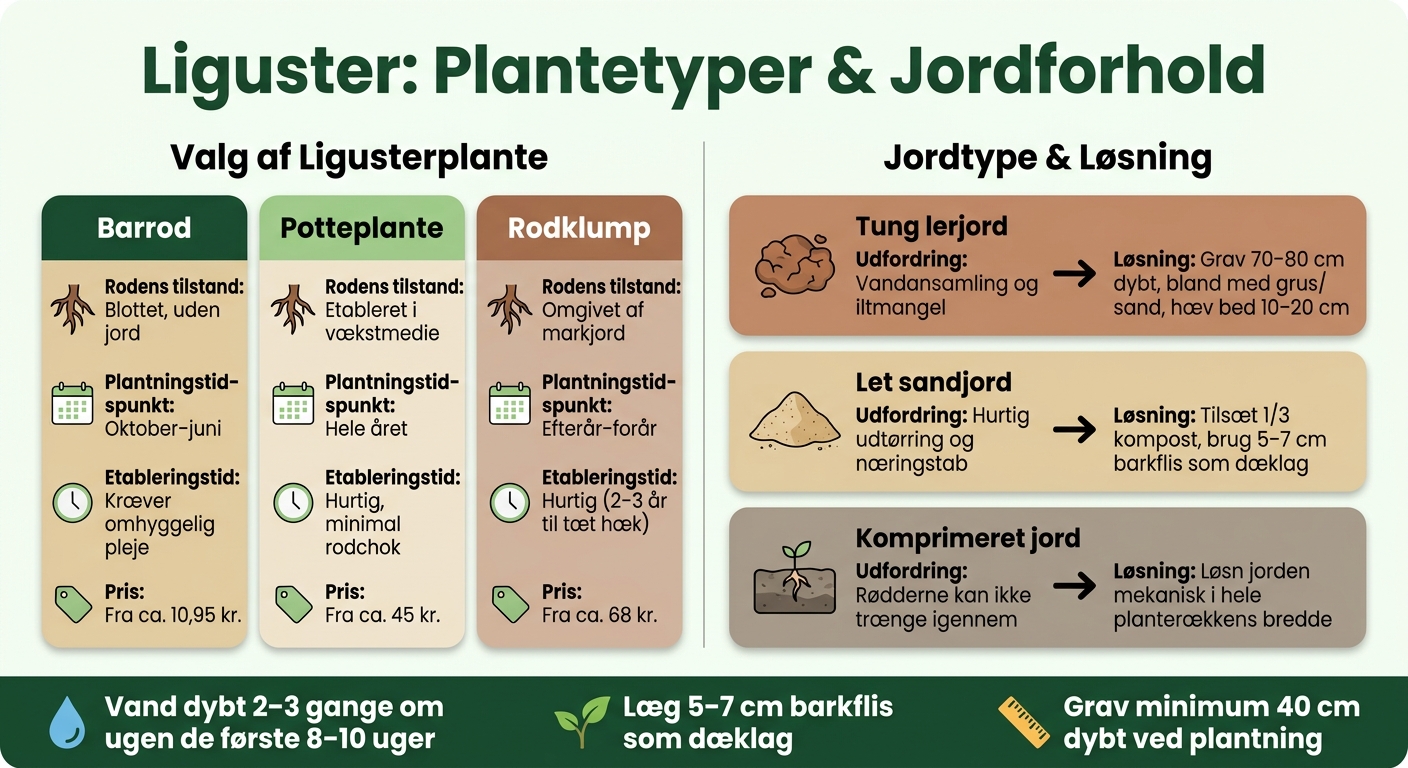 Liguster Plantetyper & Jordtyper: Sammenligning og Løsninger
