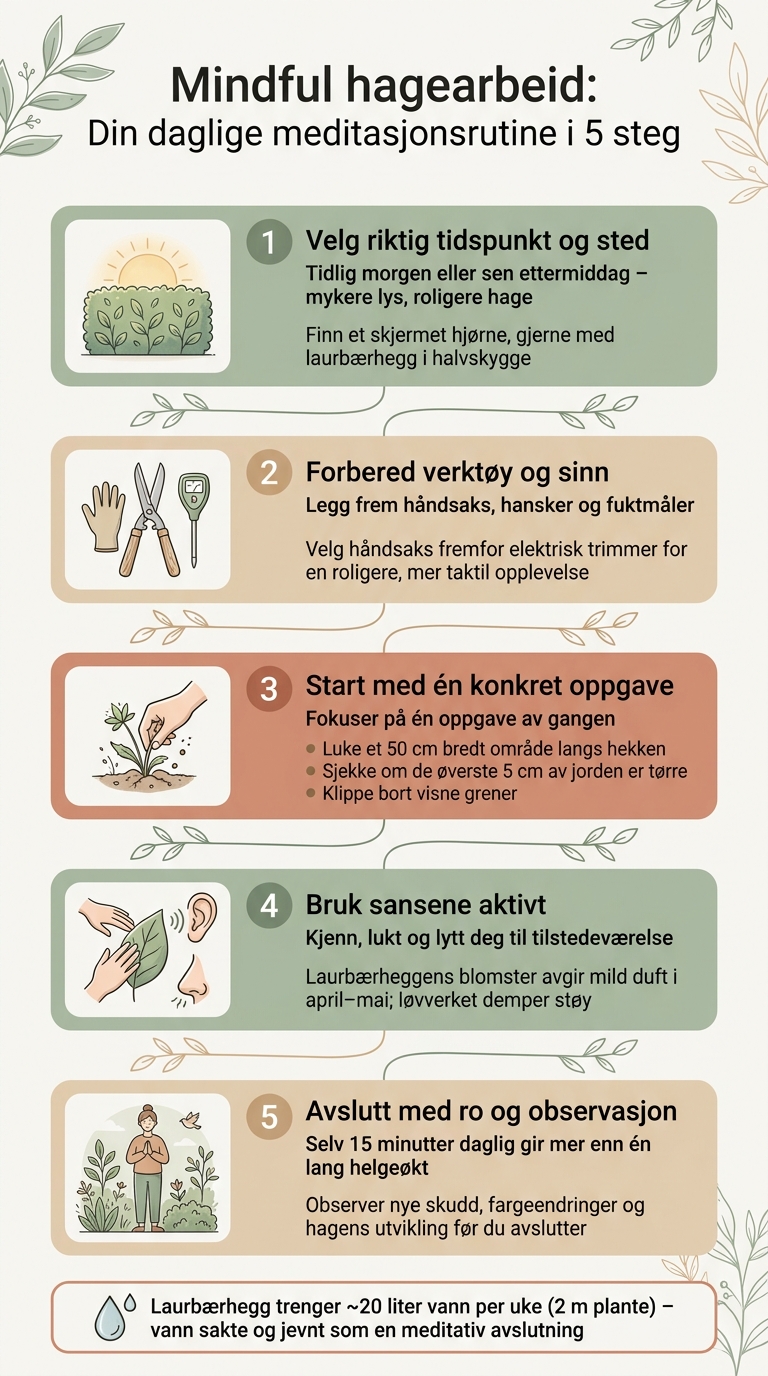 Mindful hagearbeid: Din daglige meditasjonsrutine i 5 steg