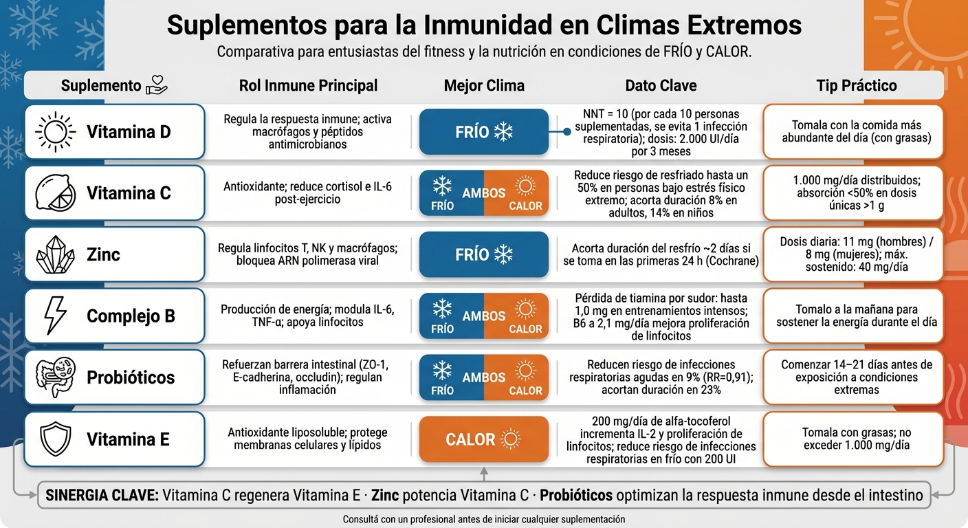 Suplementos para la Inmunidad en Climas Extremos: Guía Comparativa