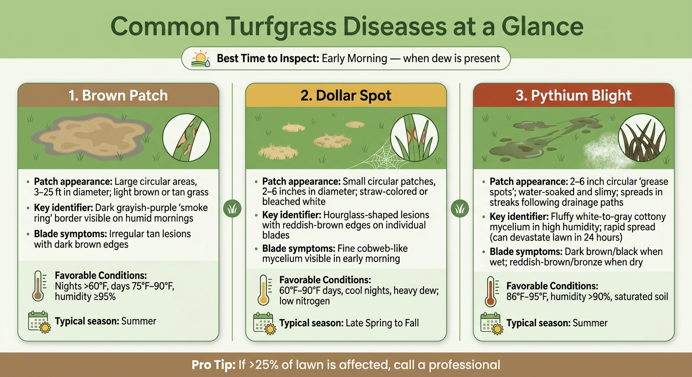 Common Turfgrass Diseases: Visual ID Guide & Comparison