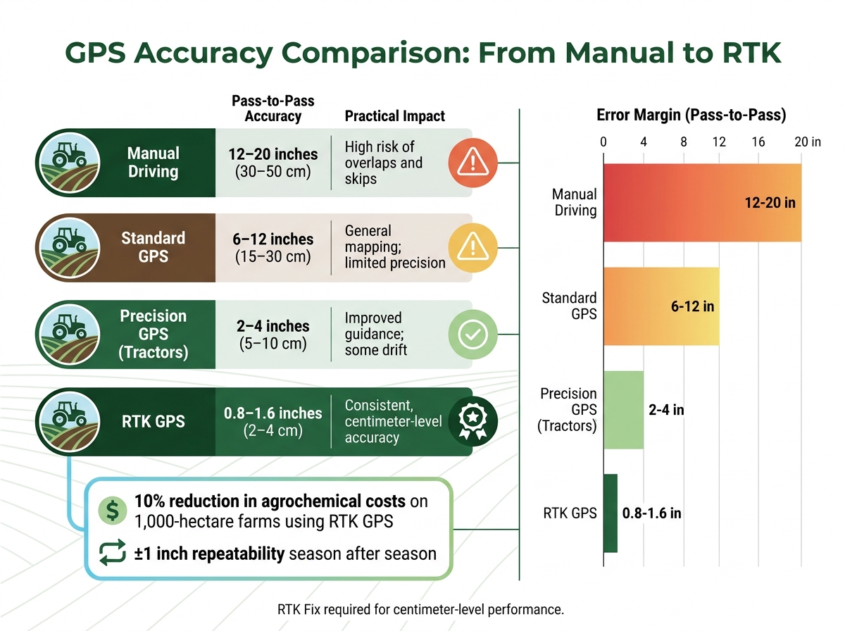 GPS Accuracy Comparison: Standard vs. RTK for Precision Agriculture