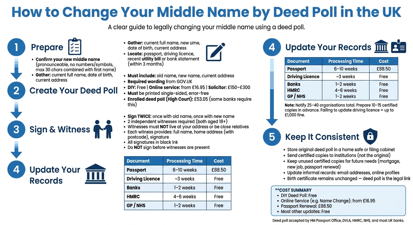 How to Change Your Middle Name by Deed Poll in the UK
