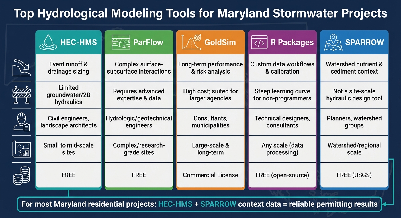 Top Hydrological Modeling Tools for Maryland Stormwater Projects