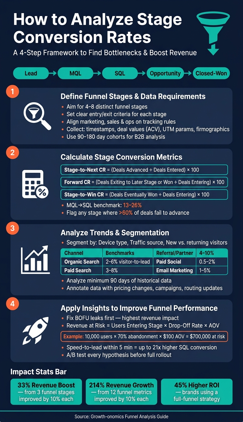 How to Analyze Stage Conversion Rates: 4-Step Framework