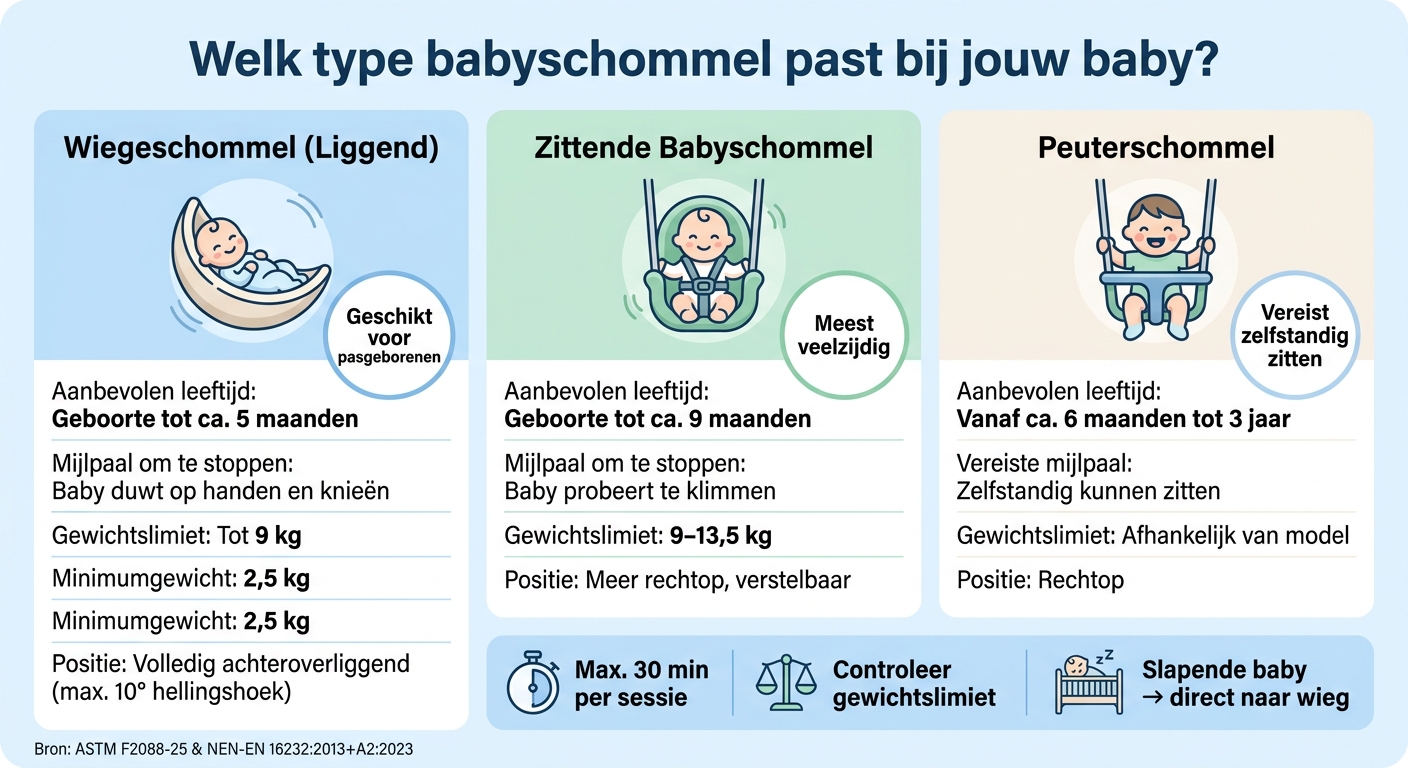 Babyschommel Types: Leeftijd, Mijlpalen & Gewichtslimieten