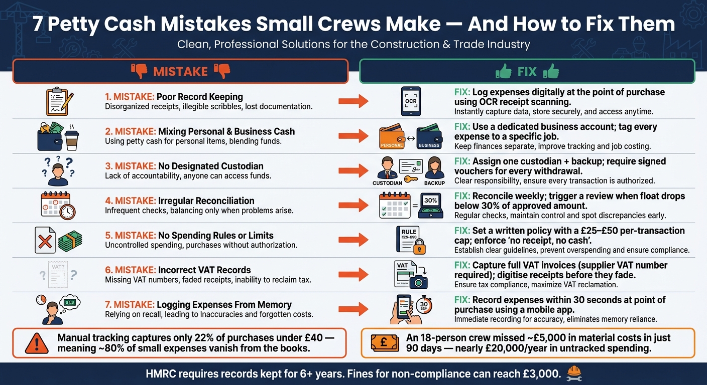 7 Petty Cash Mistakes Small Crews Make (And How to Fix Them)
