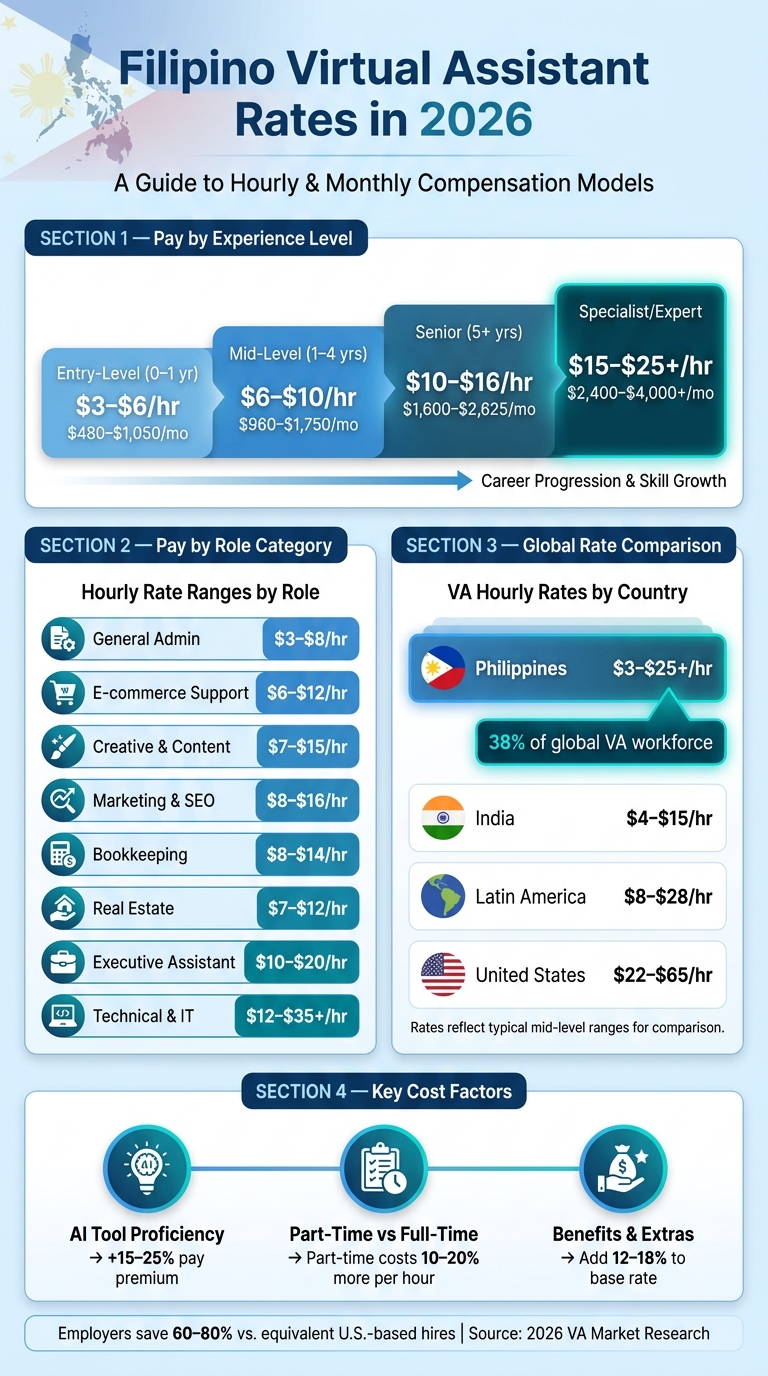 Filipino Virtual Assistant Rates 2026: Pay by Role & Experience