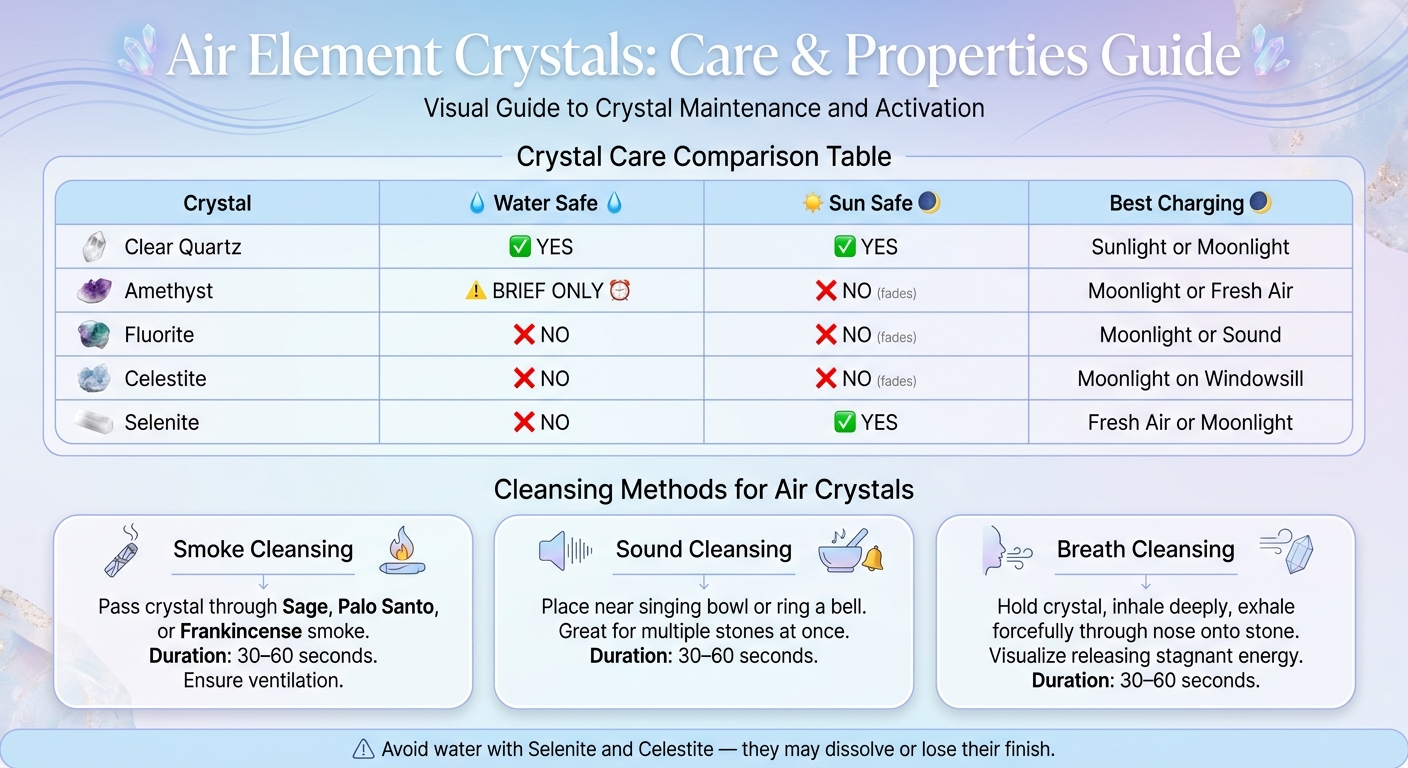 Air Element Crystals: Properties, Chakras & Care Guide