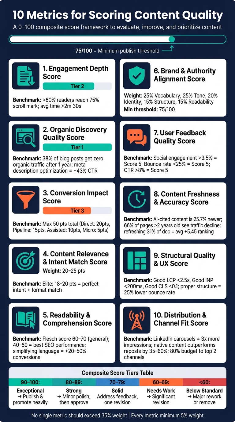 10 Content Quality Metrics: Scoring Framework & Benchmarks