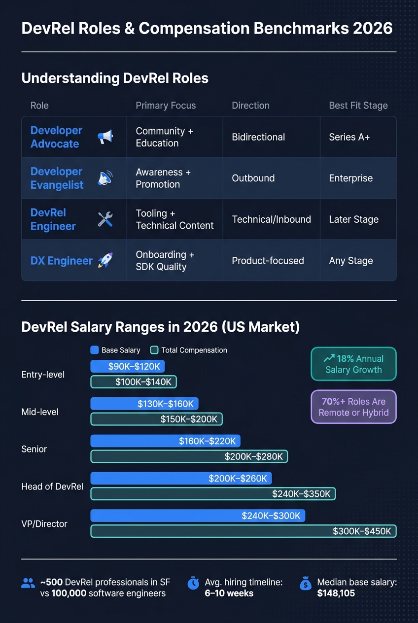 DevRel Roles Compared: Salaries, Skills & Responsibilities in 2026