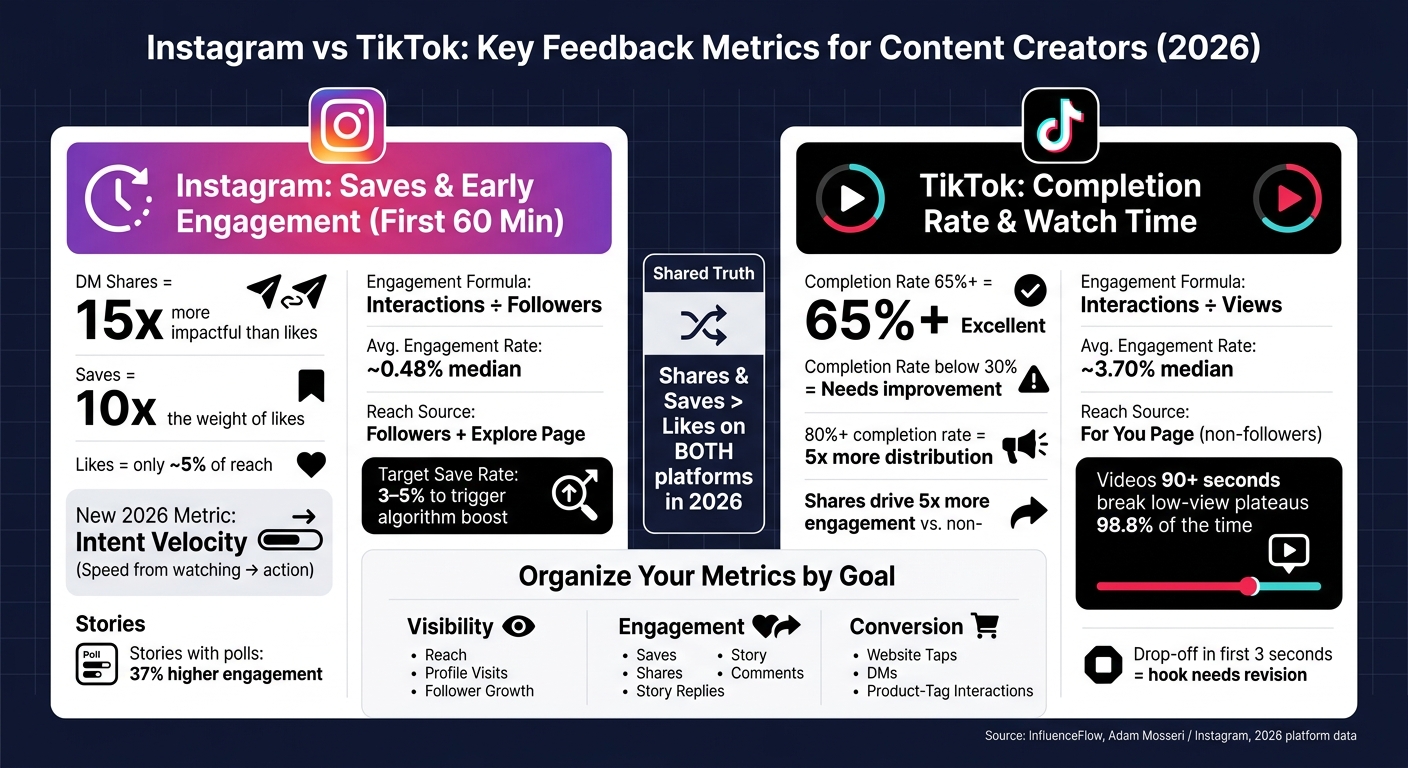 Instagram vs TikTok: Key Feedback Metrics for Content Creators (2026)