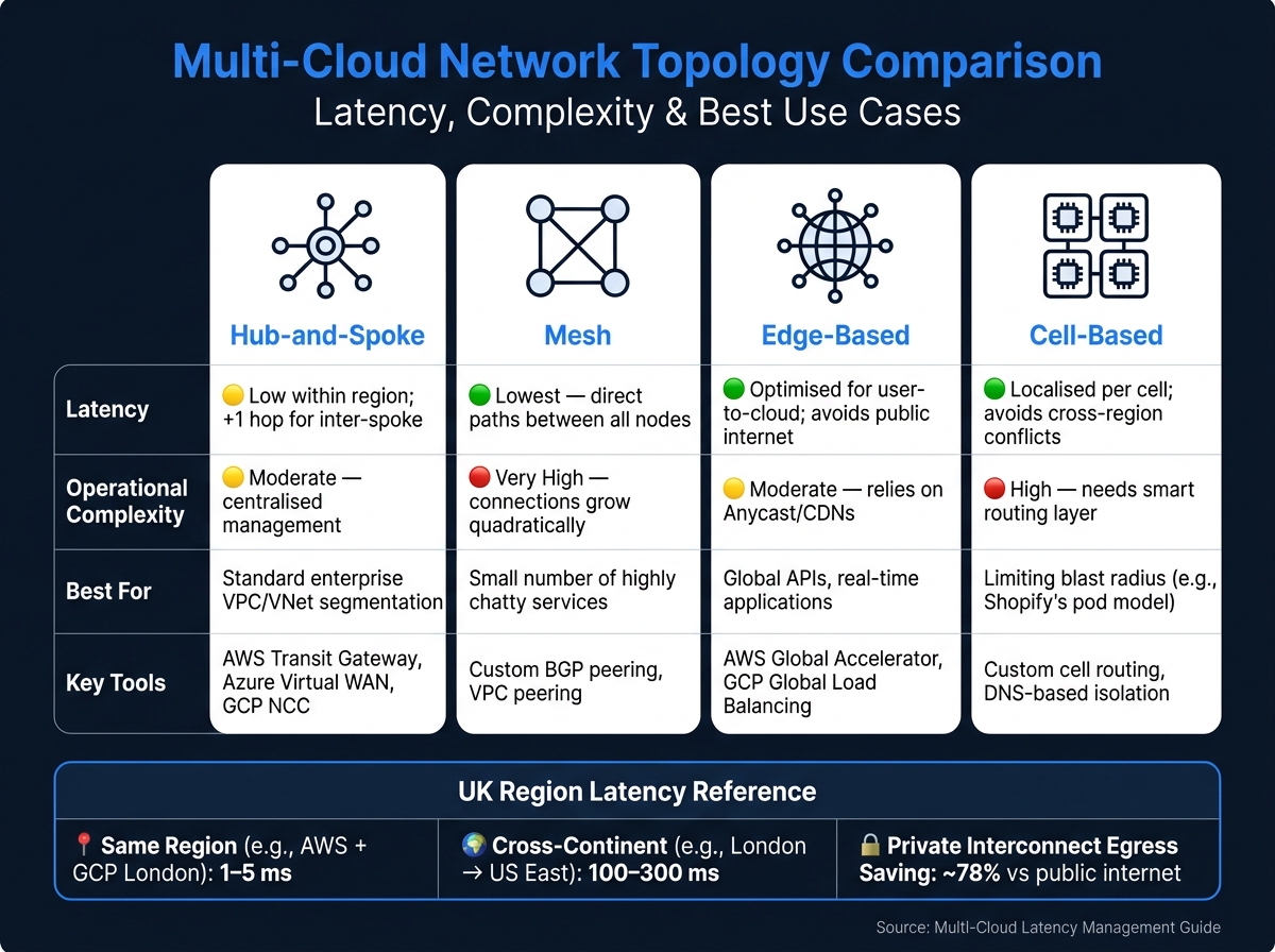 Multi-Cloud Network Topology Comparison: Latency, Complexity &amp; Best Use Cases