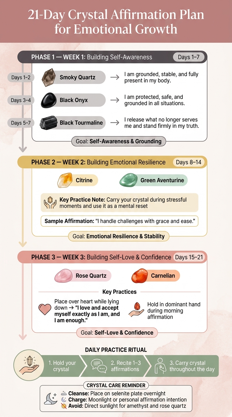 21-Day Crystal Affirmation Plan for Emotional Growth